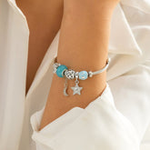 Boho Luminous Glow In The Dark Moon Phase Star Bangle Bracelet